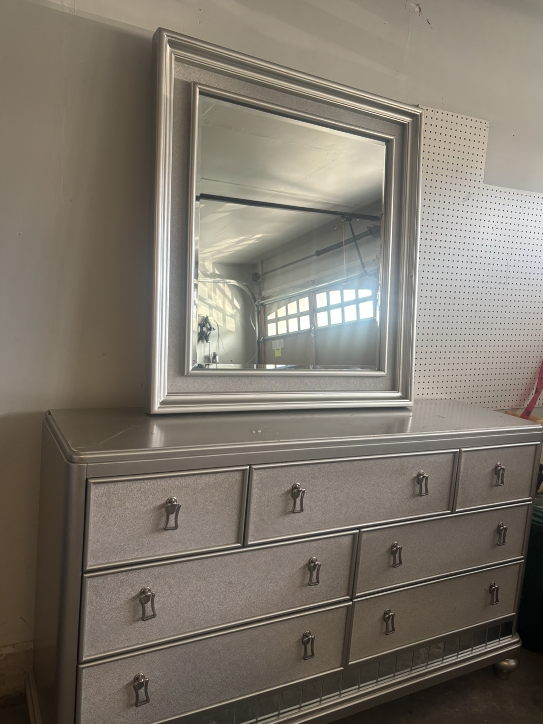 Silver Dresser with Mirror