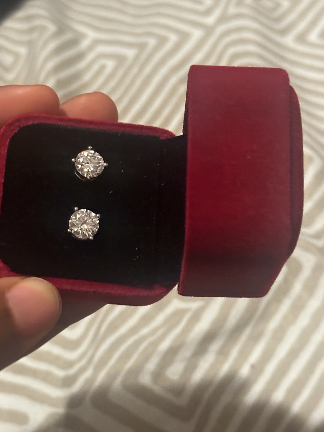 GRA Moissanite Stud Earrings - 5.0mm ( 2.0ct D)