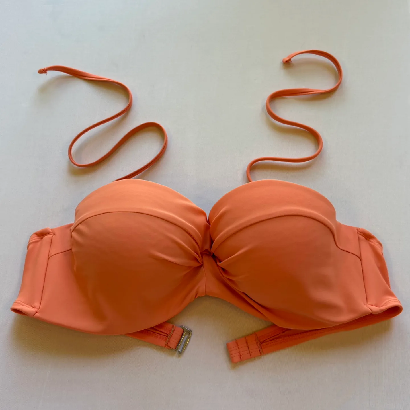 Ardene Coral Bandeau Bikini Swimsuit Top Removable Straps Sz XL thumbnail