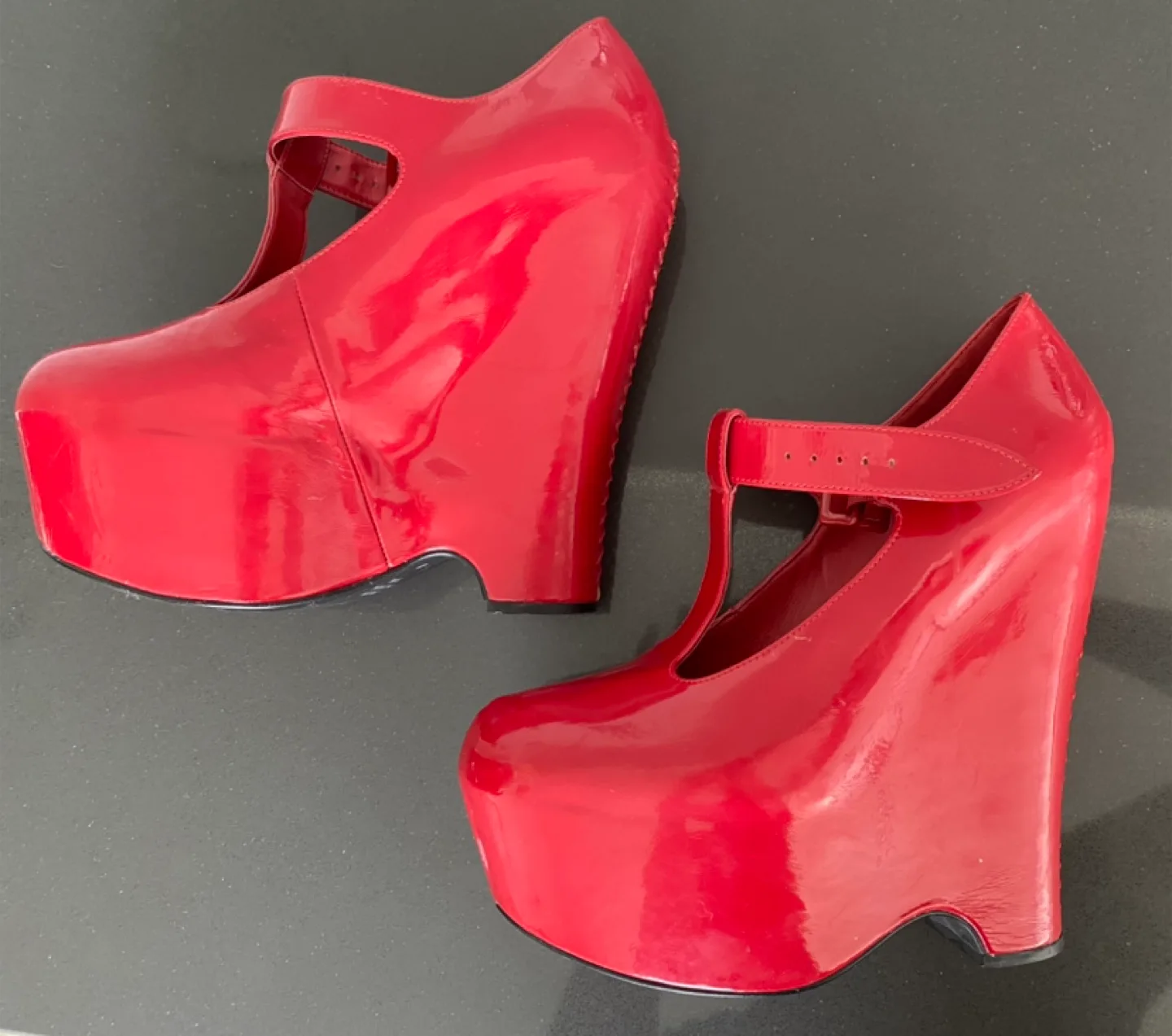 Red Platform Wedge Heels - Von D Shoes “FETISH” - Good Condition image indicator(2)