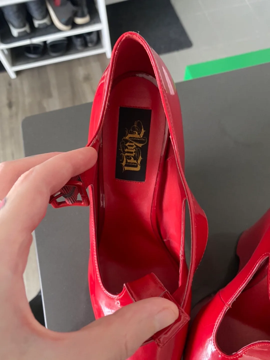 Red Platform Wedge Heels - Von D Shoes “FETISH” - Good Condition image indicator(7)