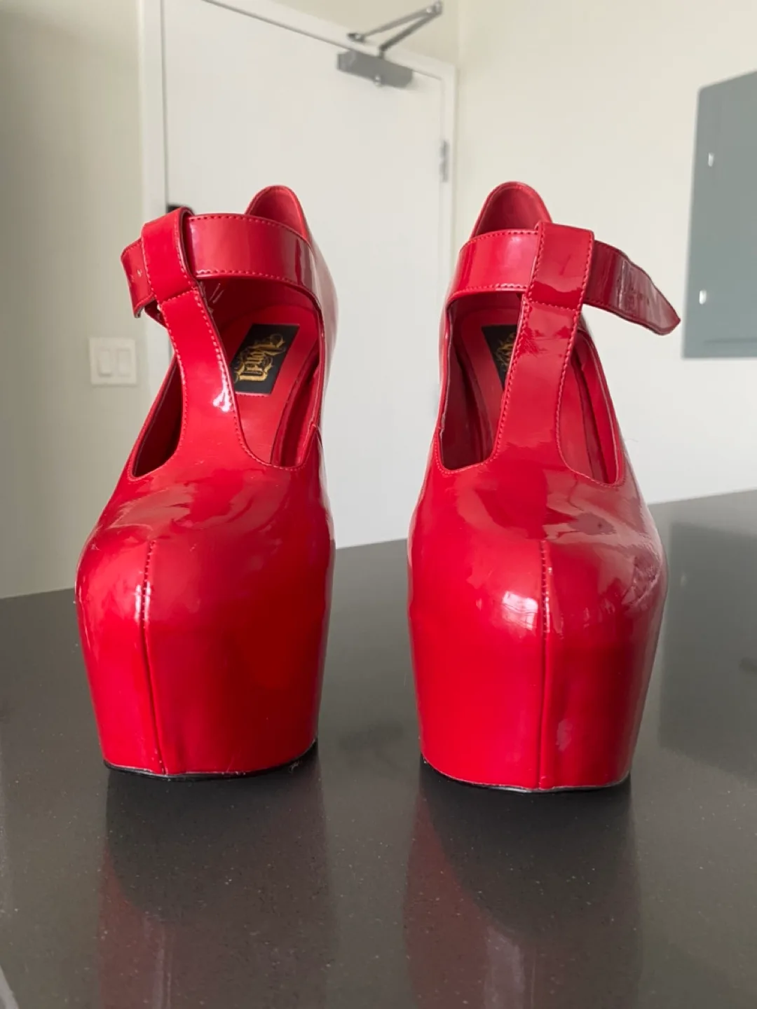 Red Platform Wedge Heels - Von D Shoes “FETISH” - Good Condition image indicator(6)