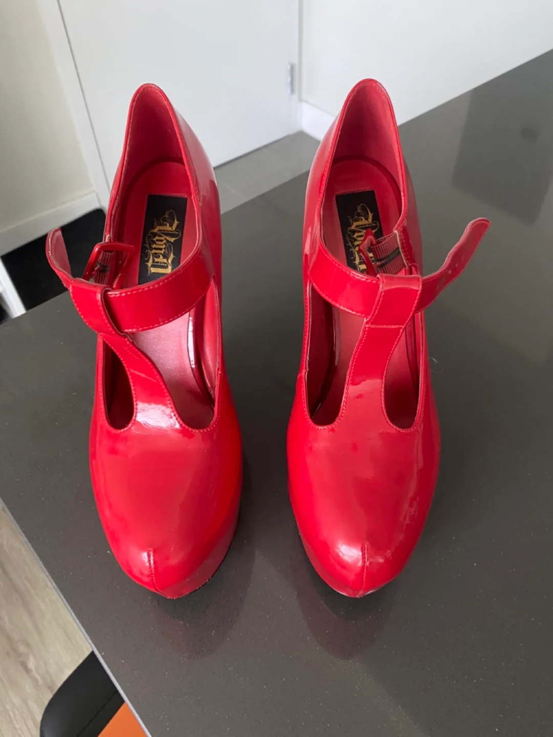 Red Platform Wedge Heels - Von D Shoes “FETISH” - Good Condition image indicator(5)