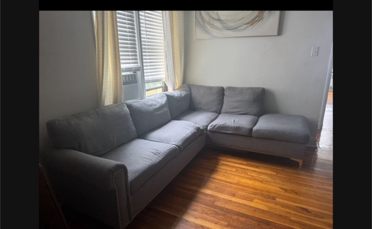 SALE - Gray Sectional Sofa - 17" Seat Height