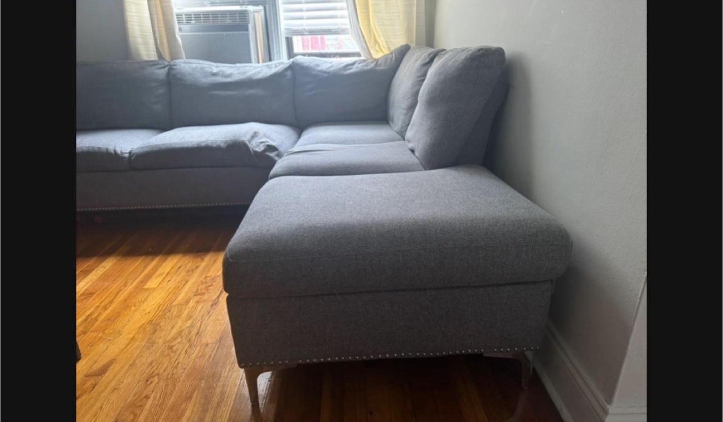 SALE - Gray Sectional Sofa - 17" Seat Height - photo 2