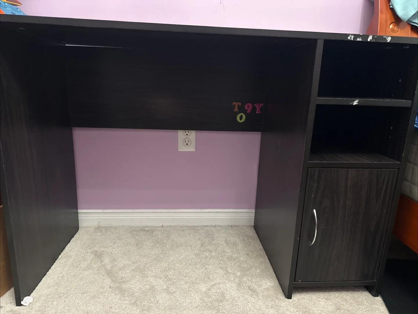 Dark Brown Desk with Shelves thumbnail