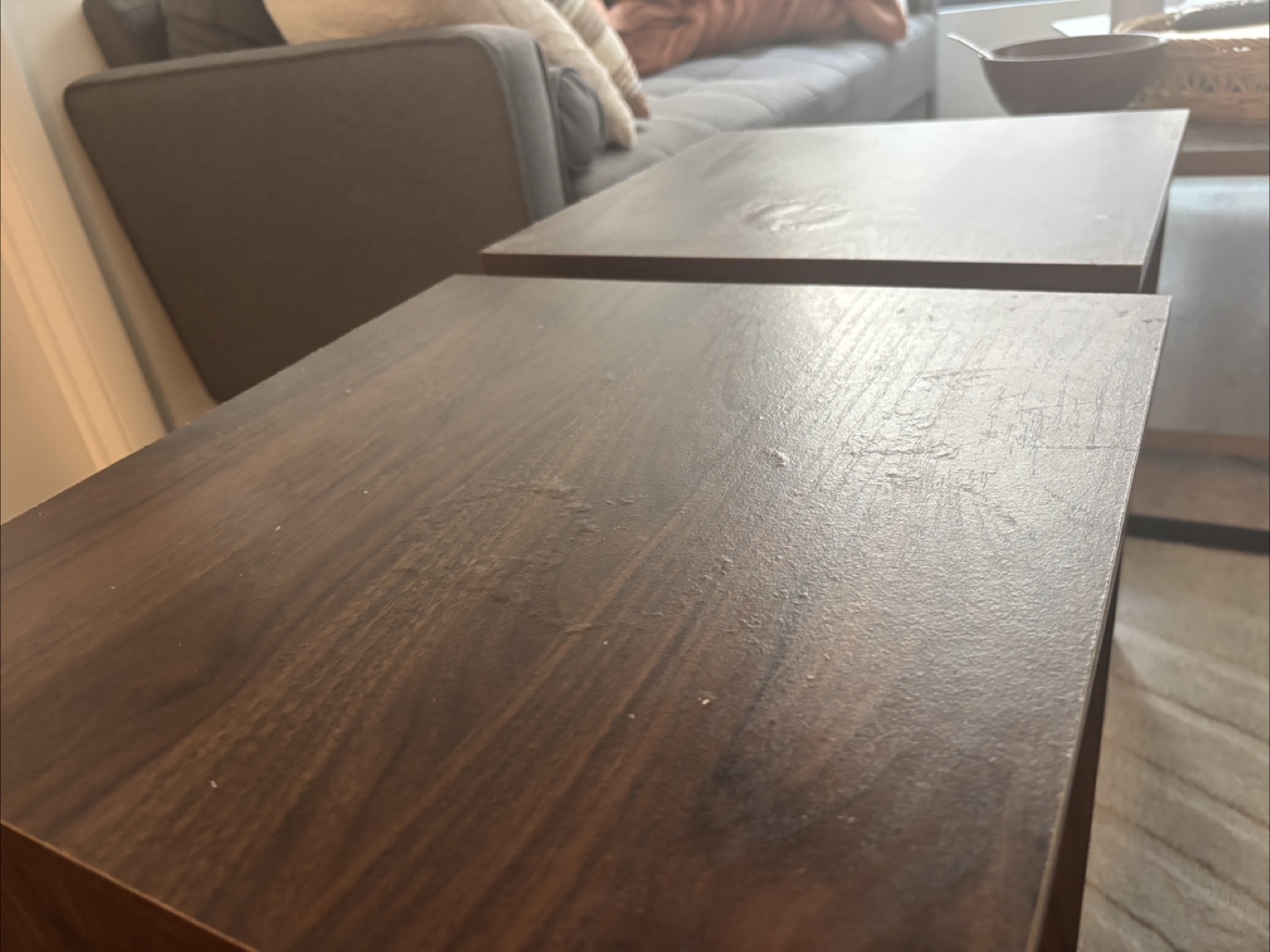 Set of 2 Dark Brown Side Tables - photo 3
