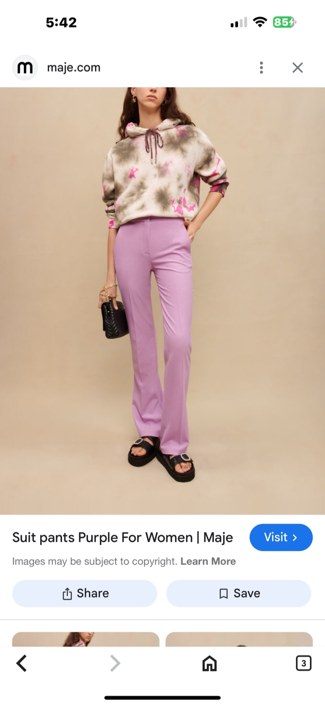 Maje Parma Violet Suit Pants