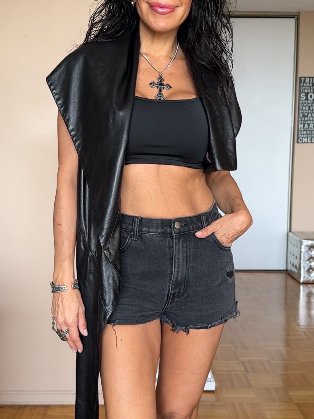 Danier Greta Constatine Cropped Leather Vest