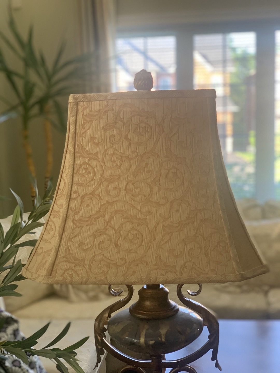 Moving sale—Table Lamp with Patterned Shade - photo 3
