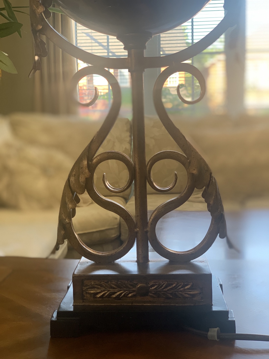 Moving sale—Table Lamp with Patterned Shade - photo 4