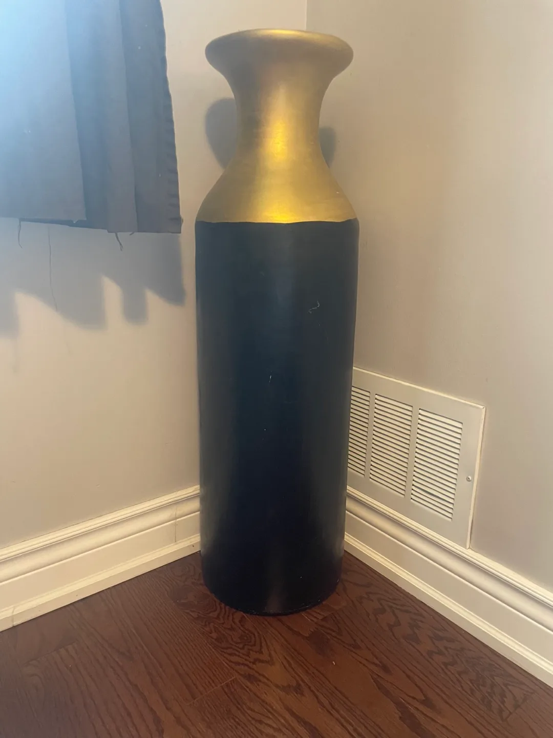 Tall Black and Gold Decorative Vase thumbnail