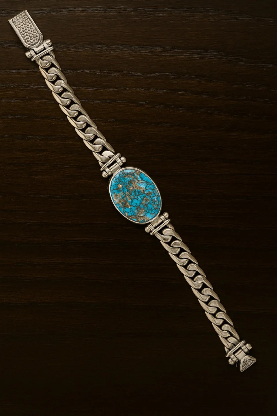 Turquoise Stone Silver Bracelet thumbnail