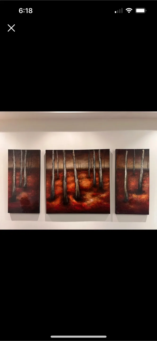 Gorgeous 3 piece forest-themed artwork thumbnail