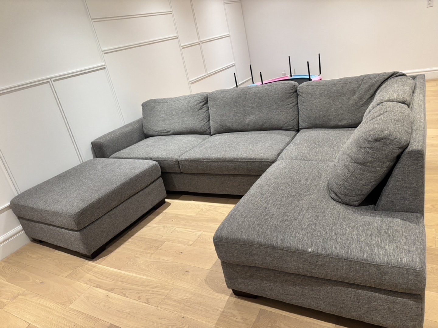 Grey Sectional Sofa with Ottoman - photo 2