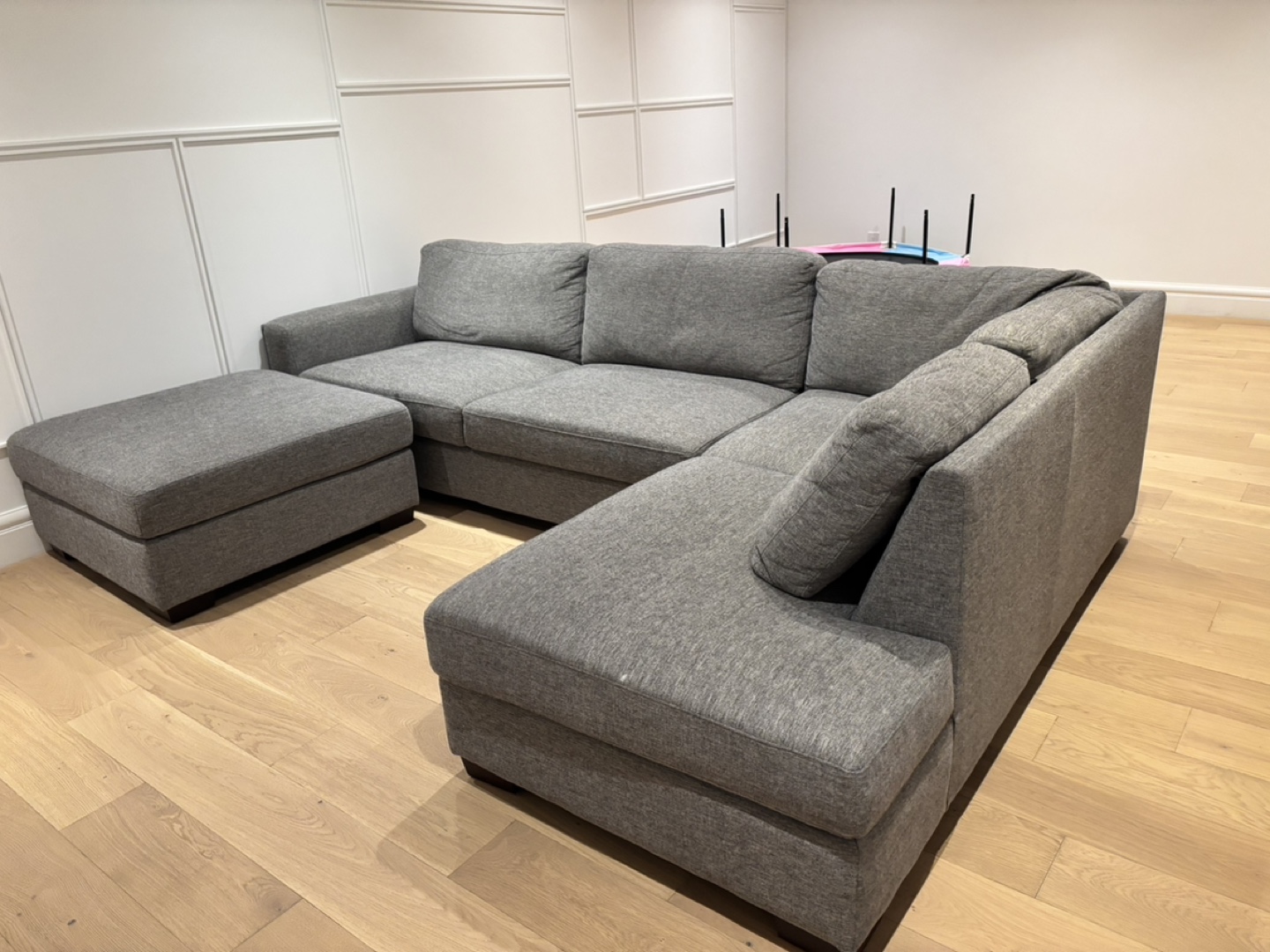 Grey Sectional Sofa with Ottoman - photo 3