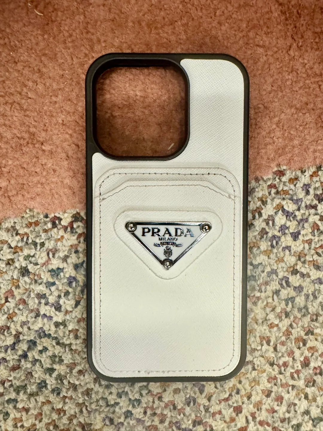 ❗️SALE❗️Prada iPhone 15 Pro Case - White + Cardholder thumbnail