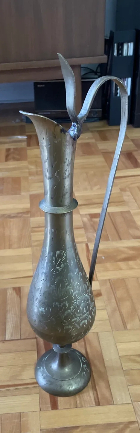 Vintage Brass Pitcher with Handle thumbnail