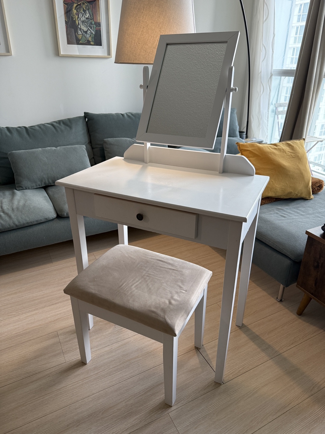 Dresser with Mirror & Stool