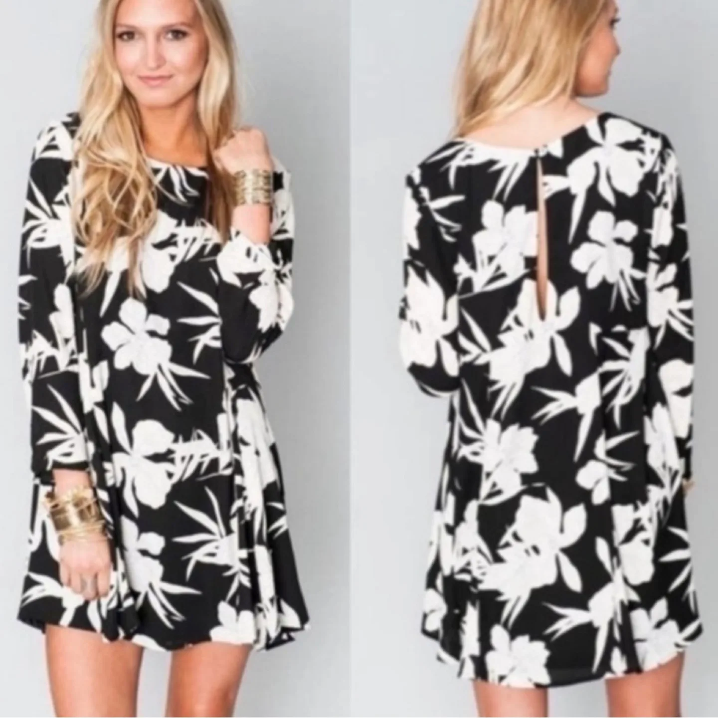 Show Me Your Mumu Frenchie Flow Floral Long Sleeve Dress Size M thumbnail