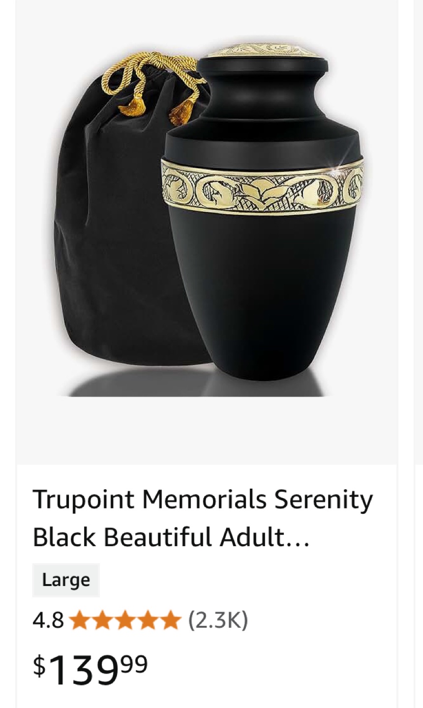 Trupoint Serenity Black Large Memorial Urn - photo 2