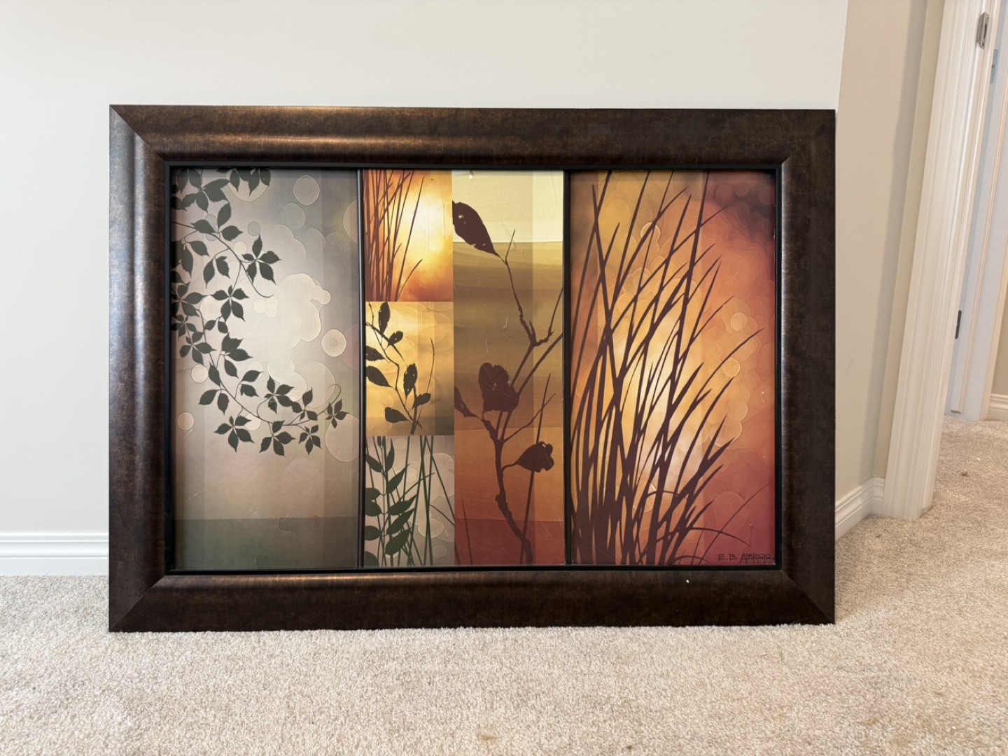 Framed Floral Wall Art - 42 x 30 inches