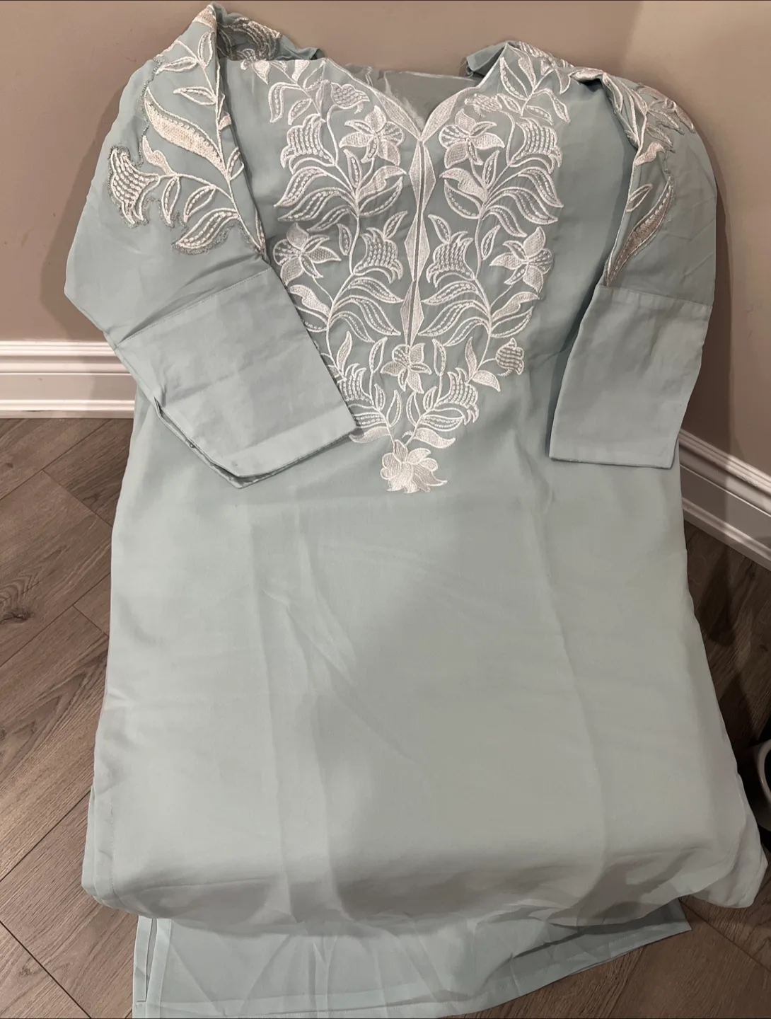 Light Blue Embroidered Dress thumbnail