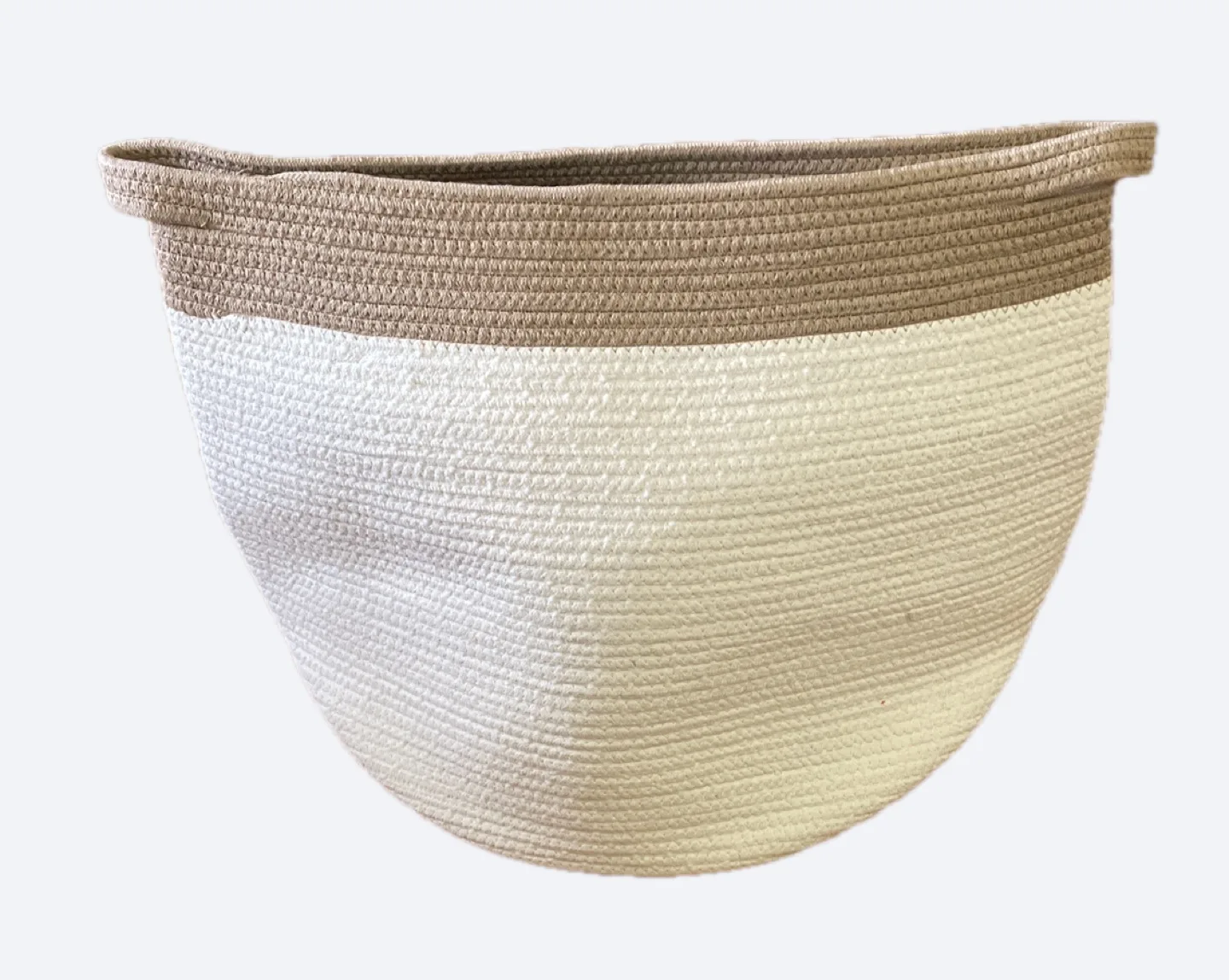 Large Cotton Rope Basket - White and Beige thumbnail