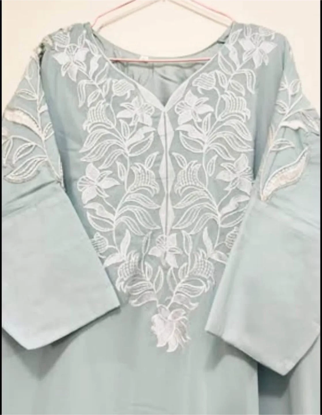 Light Blue Embroidered Dress image indicator(3)