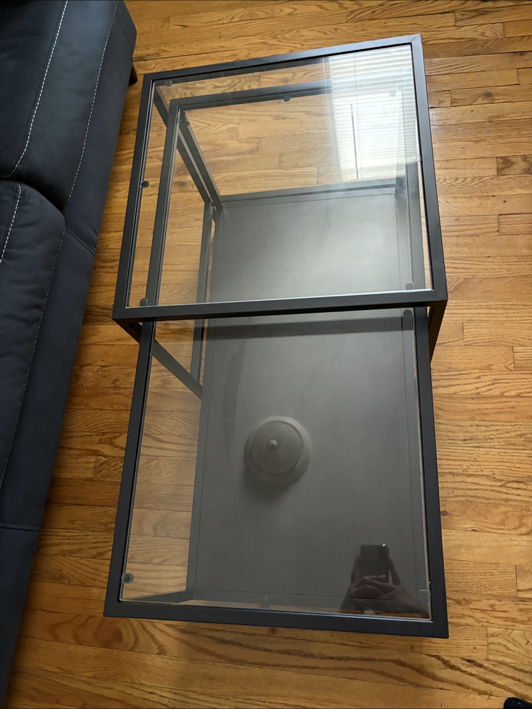 Black Metal & Glass End Table - photo 5