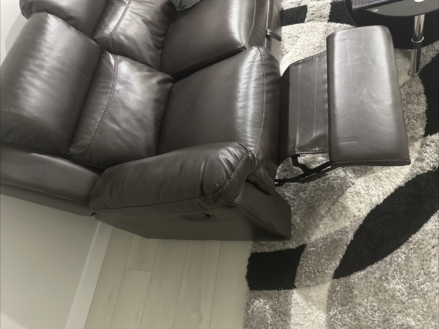 Brown Leather Sectional Couch - photo 4