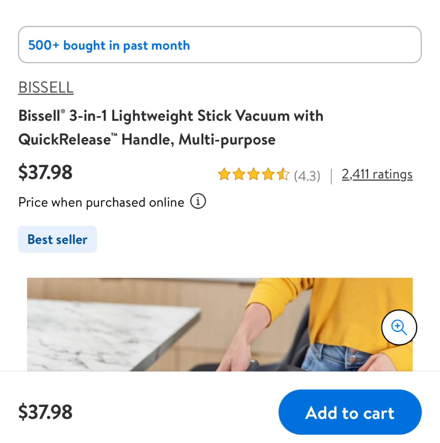 Bissell 3-in-1 Lightweight Stick Vacuum