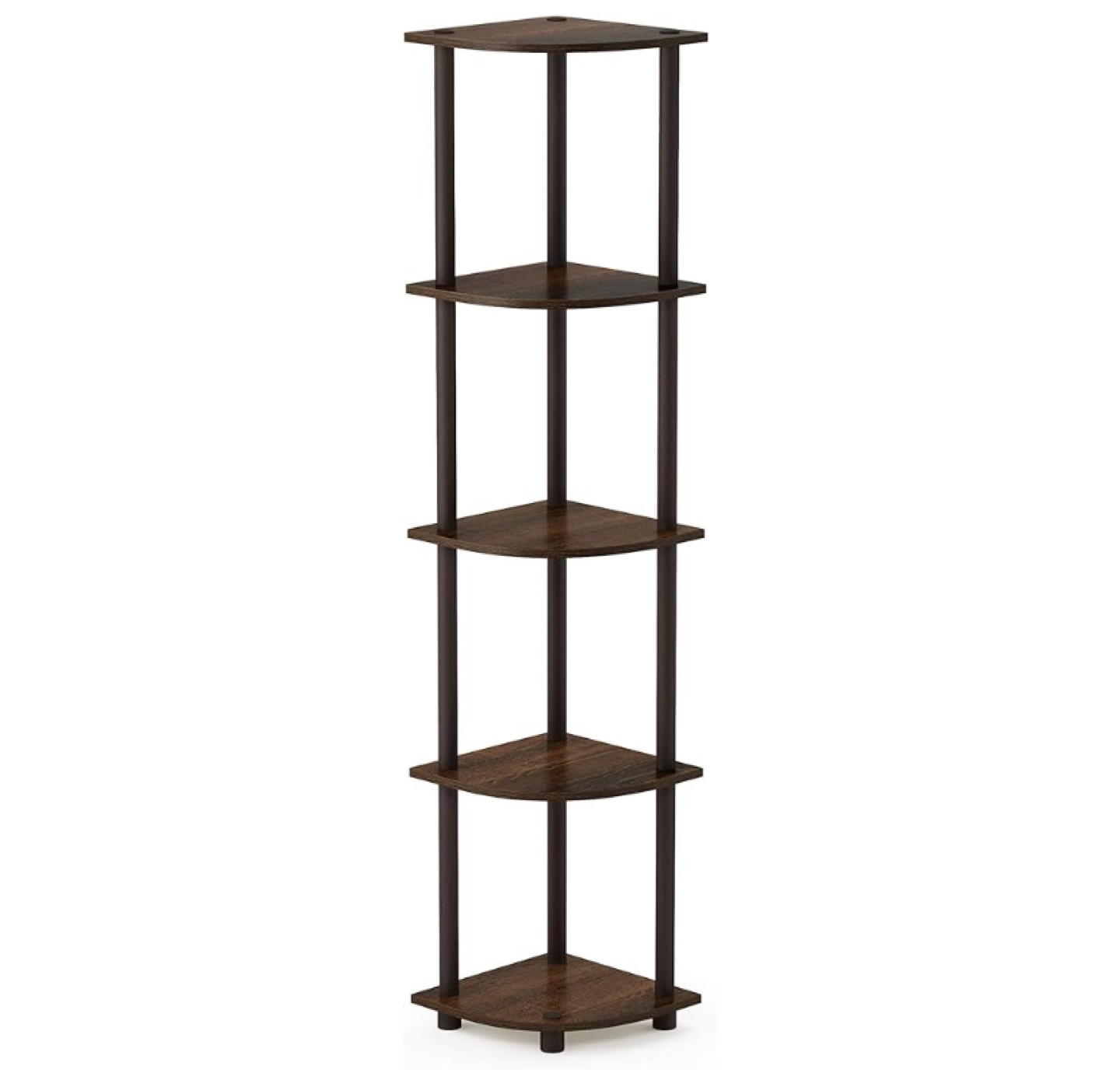 5-Tier Corner Shelf, Dark Brown