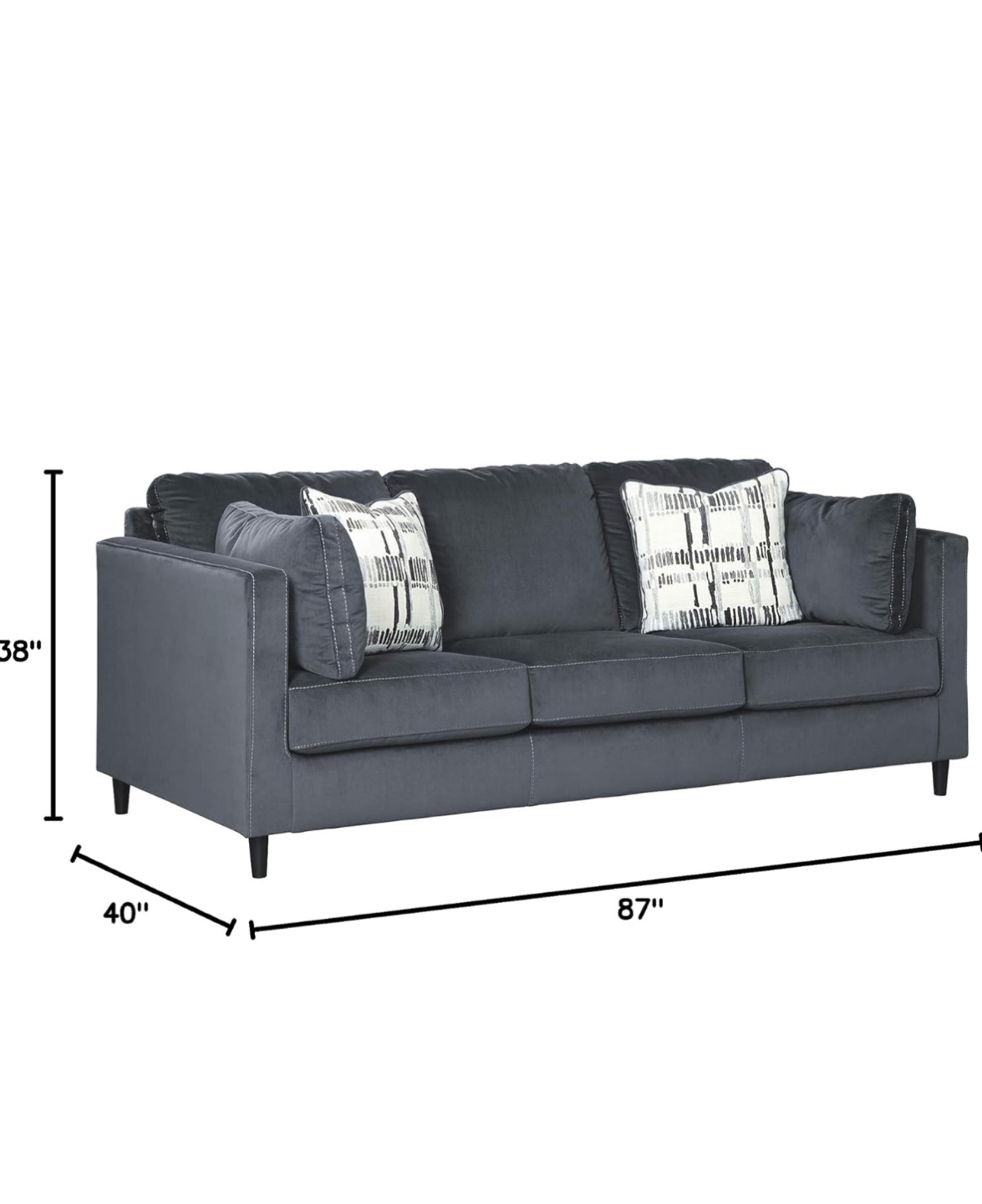 Dark grey Sofa - 87" x 40" x 38" - photo 3
