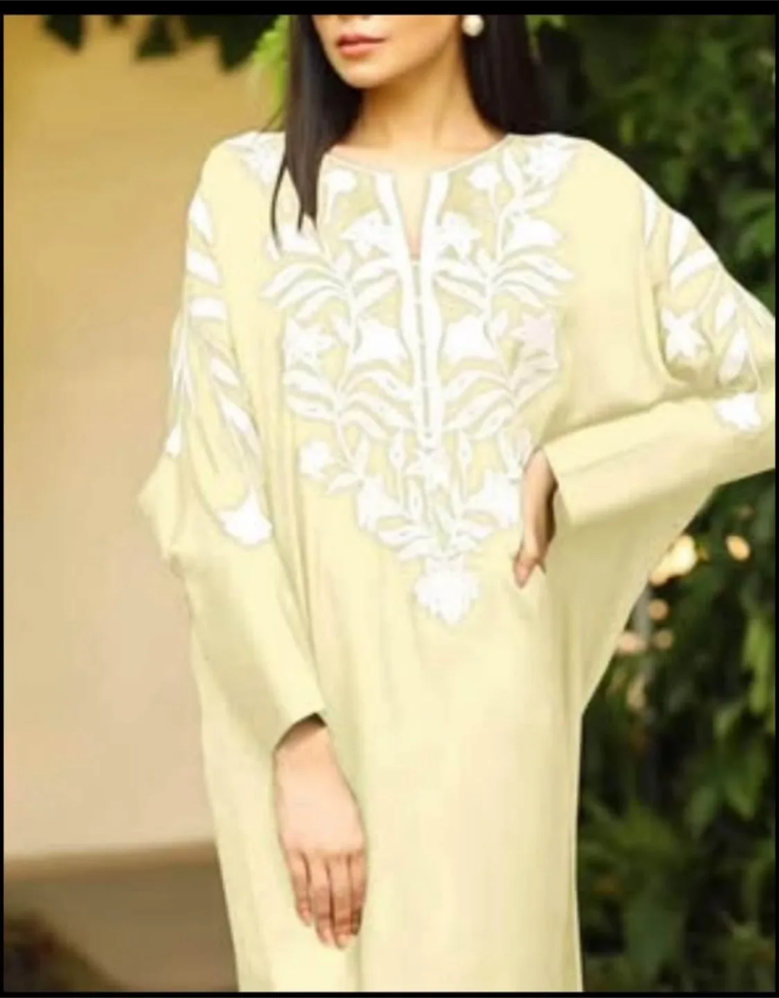 Embroidered kaftan - Cream lemon Colour image indicator(2)