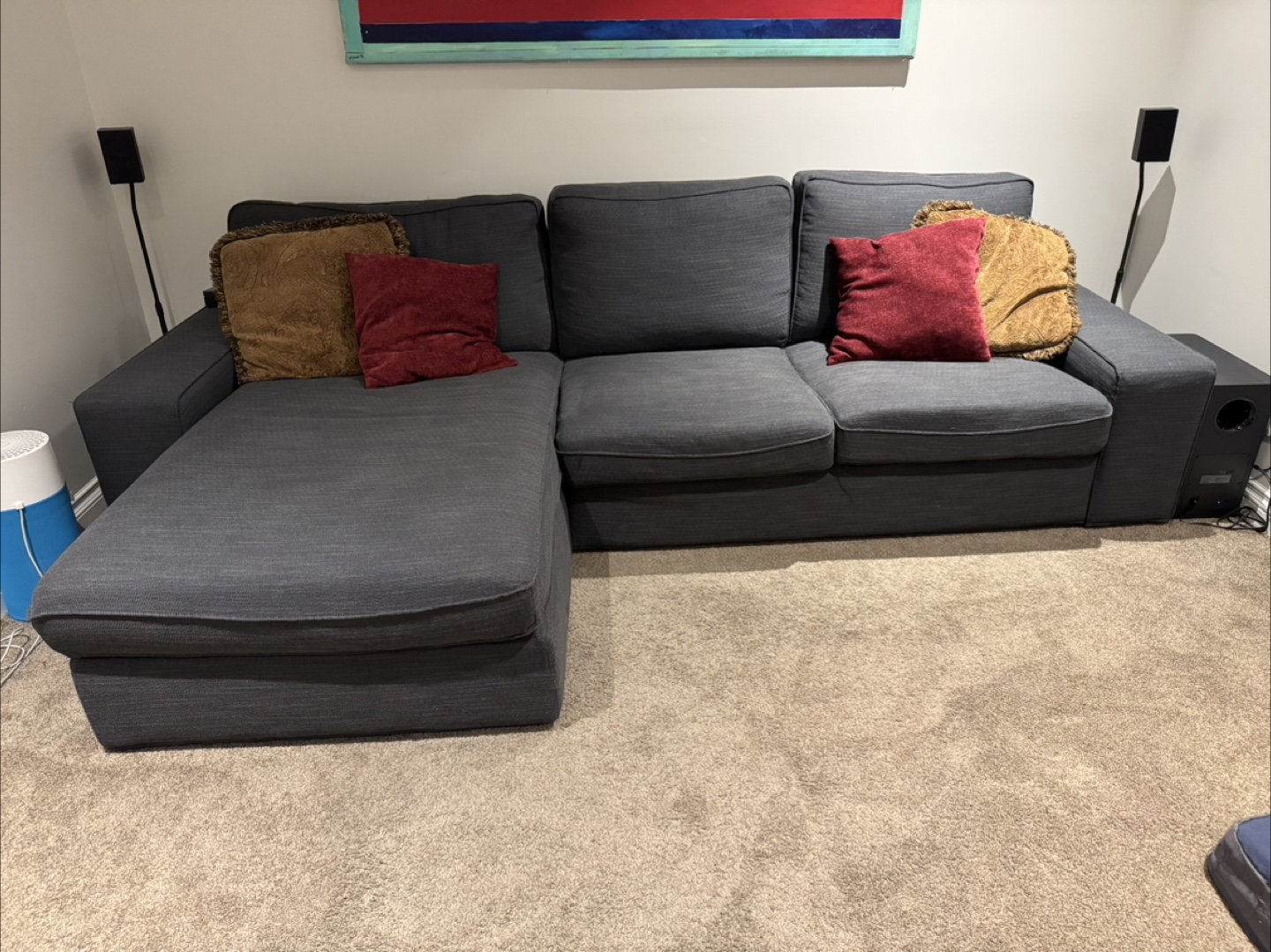 Grey Sectional Sofa with Chaise Lounge