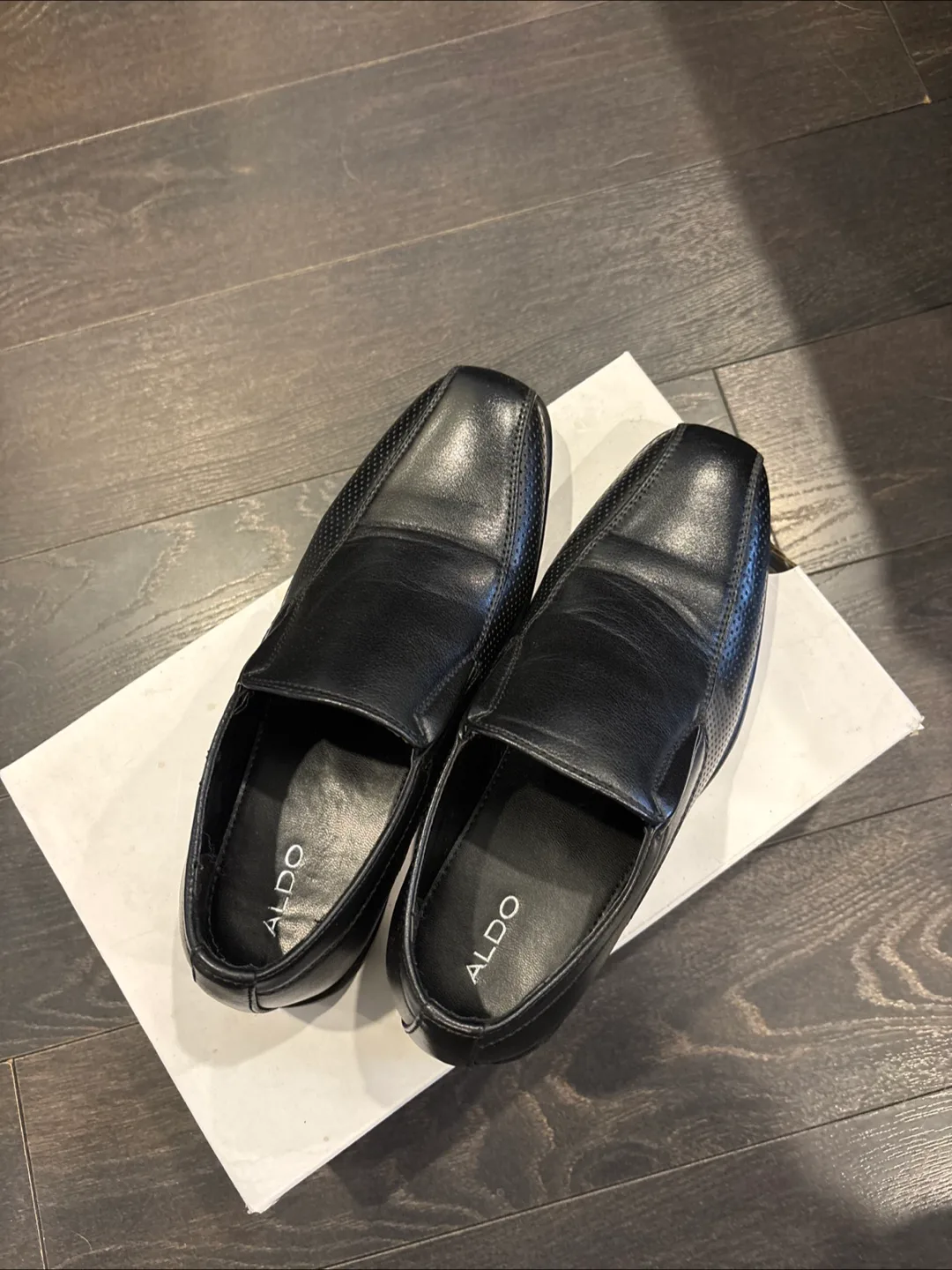 Aldo Black Leather Dress Shoes, Size 3 kids image indicator(2)