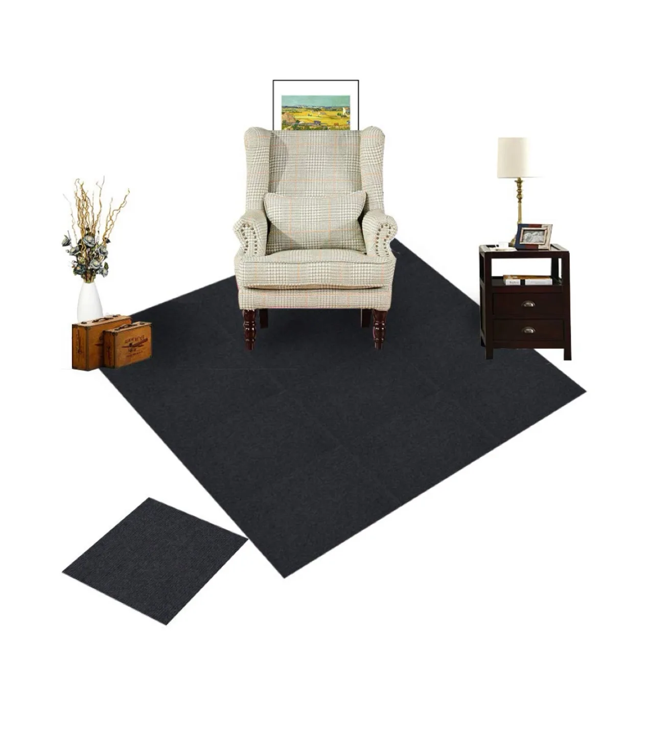 Self Adhesive Carpet Tile for floor,- 12 Tiles/12 sq Ft. thumbnail