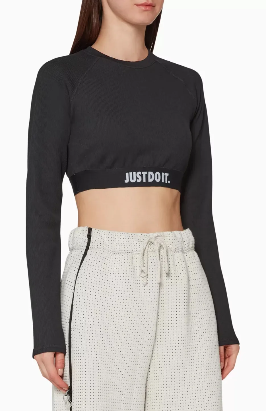 Nike ribbed long sleeve crop top - medium image indicator(3)