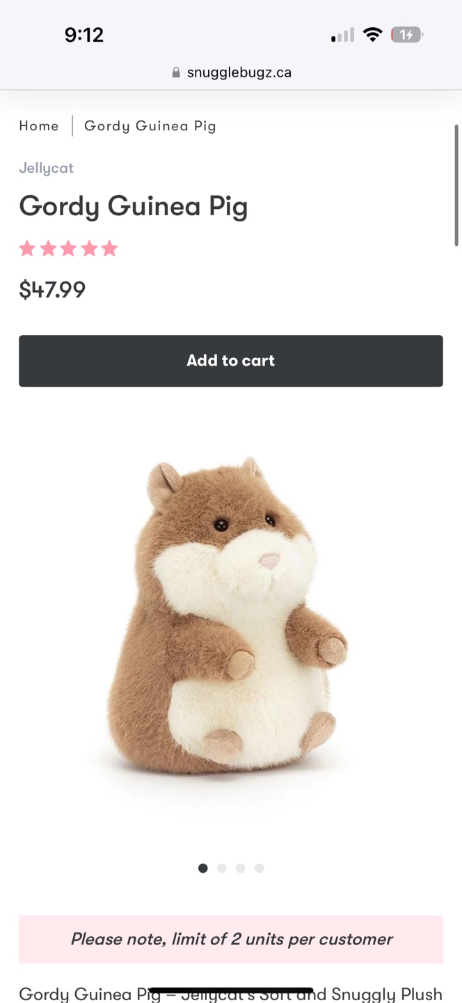 BNWT Jellycat Gordy Guinea Pig - photo 3