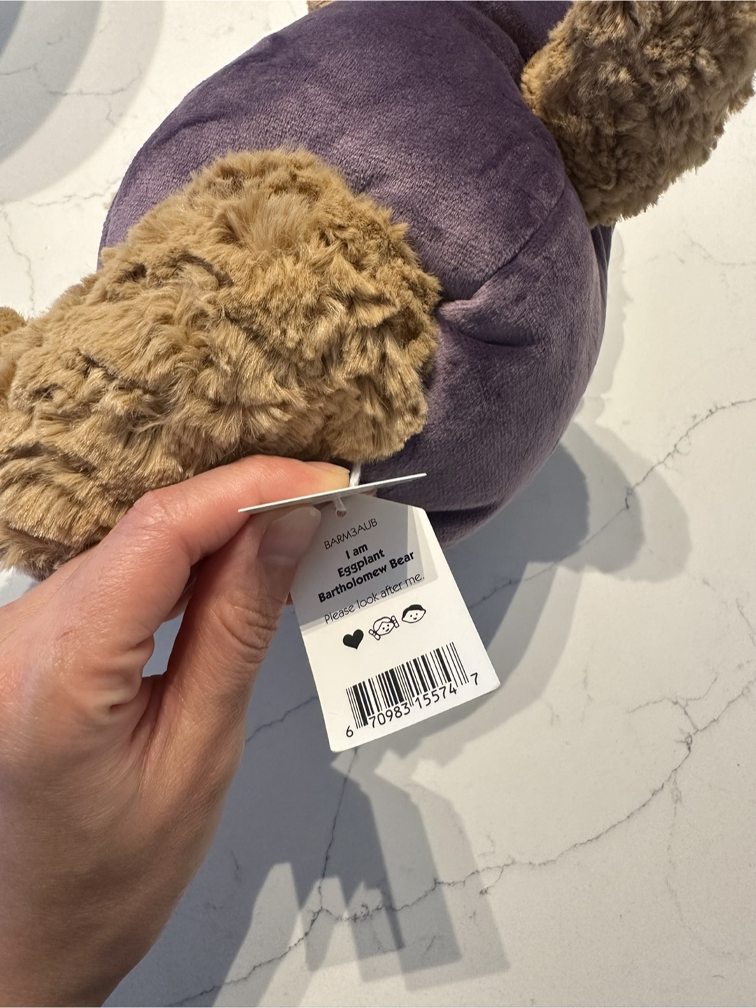 BNWT Jellycat Bartholomew Bear Eggplant - photo 2