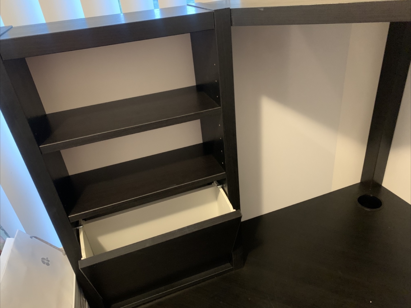 IKEA Corner Desk with Shelving - Black - photo 2