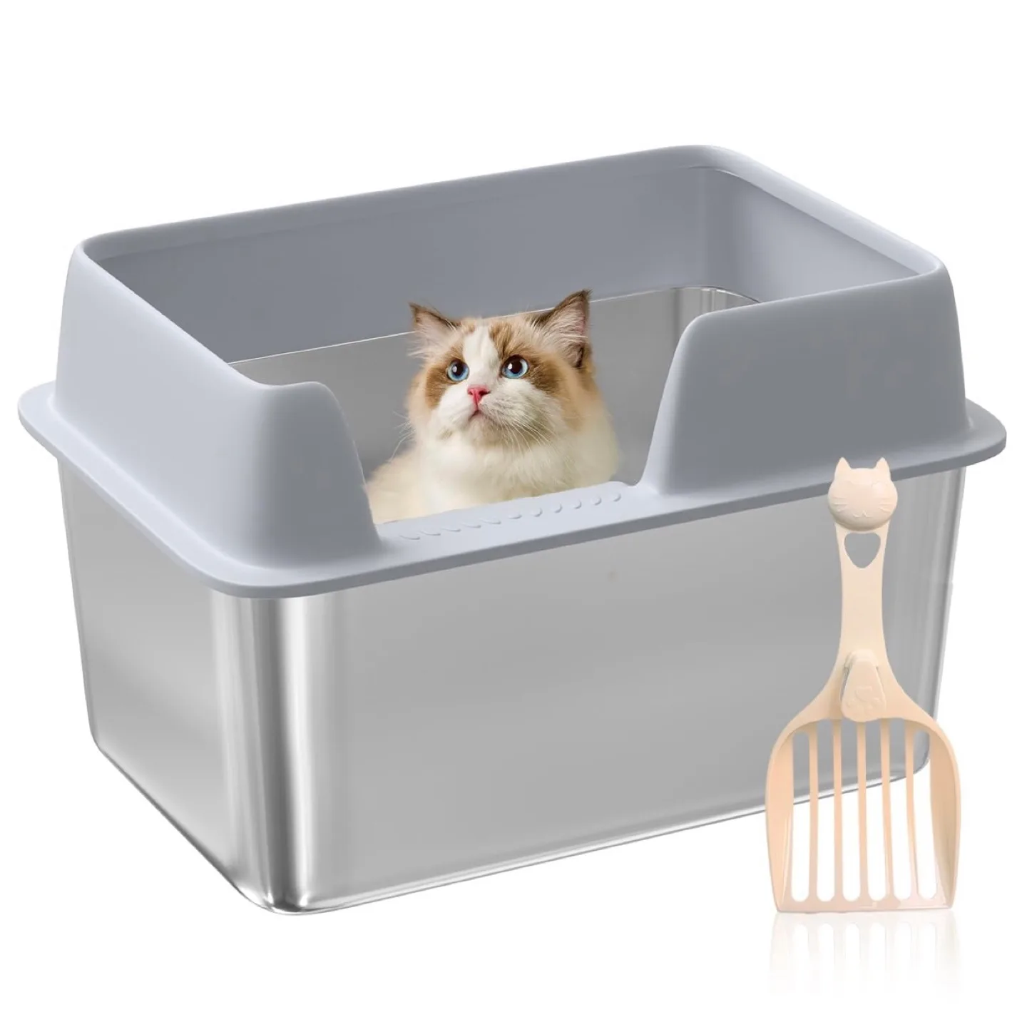 Stainless Steel Litter Box with Lid Extra Large image indicator(2)