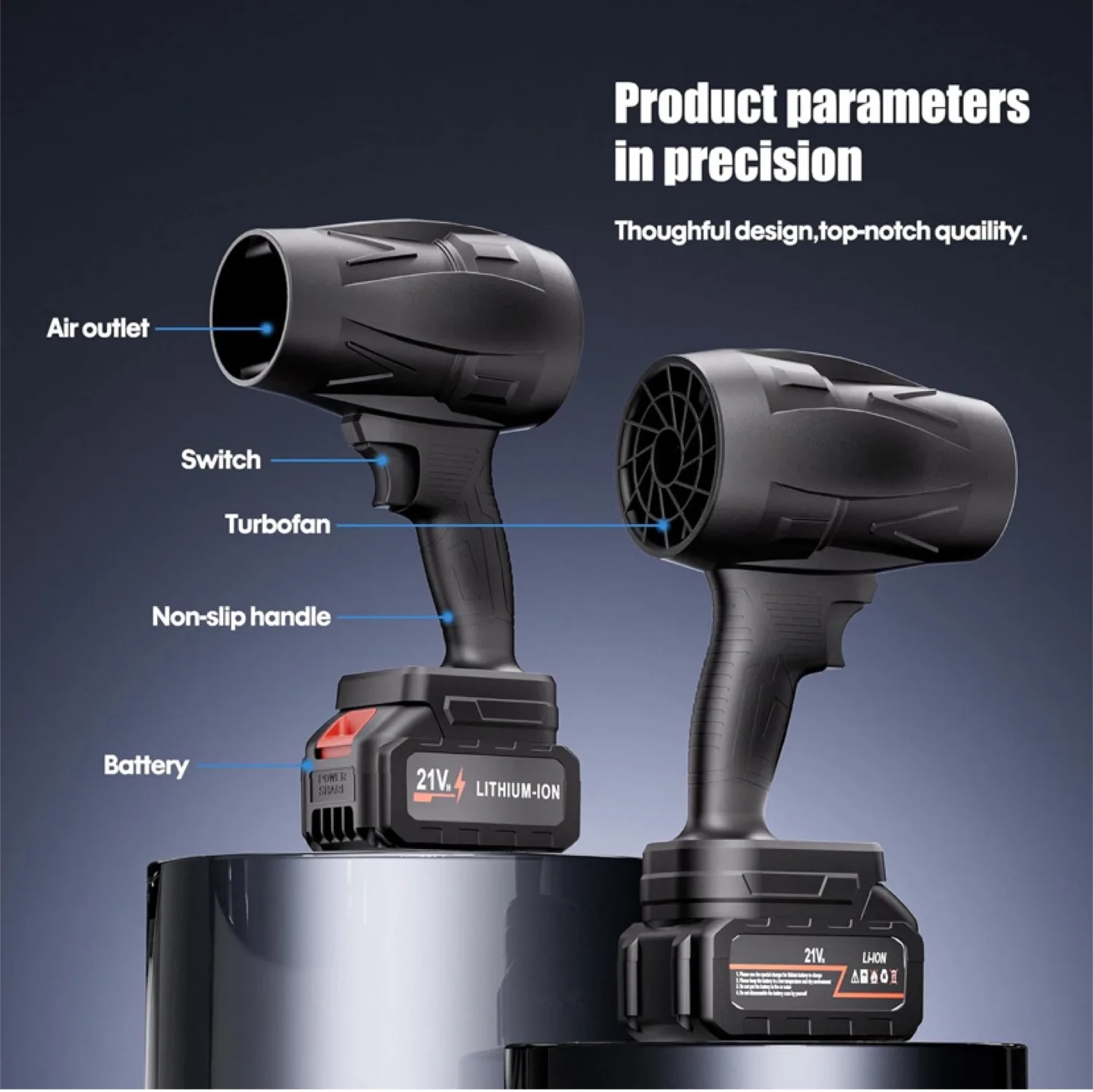 Cordless Turbo Jet Blower , High-Speed Motor image indicator(6)