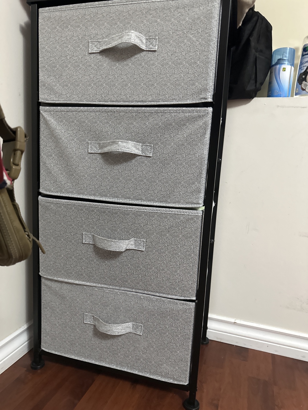 Grey 4-Drawer Storage Tower