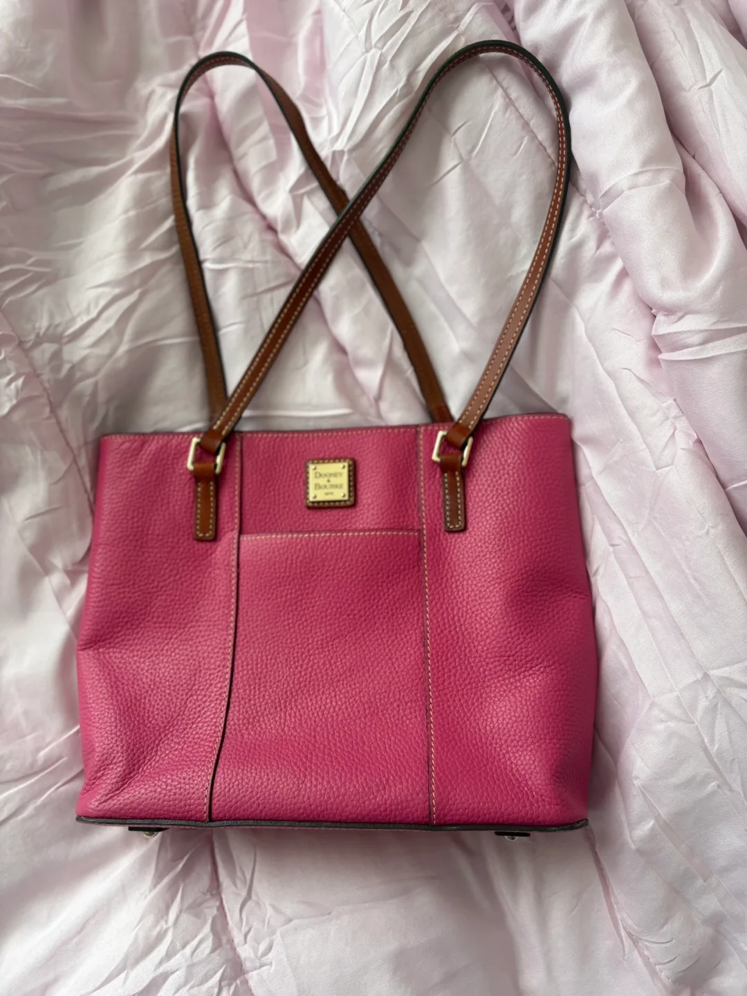 Dooney & Bourke Pink Leather Tote Bag