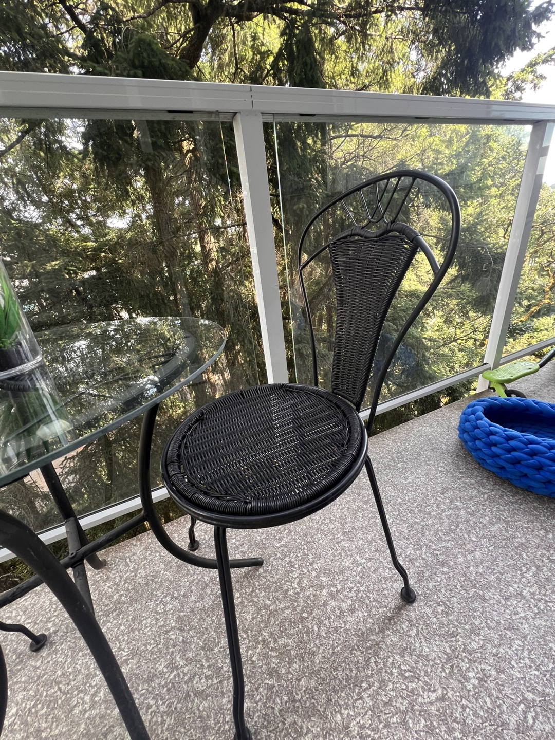 Wicker Patio Chair - Black - photo 3