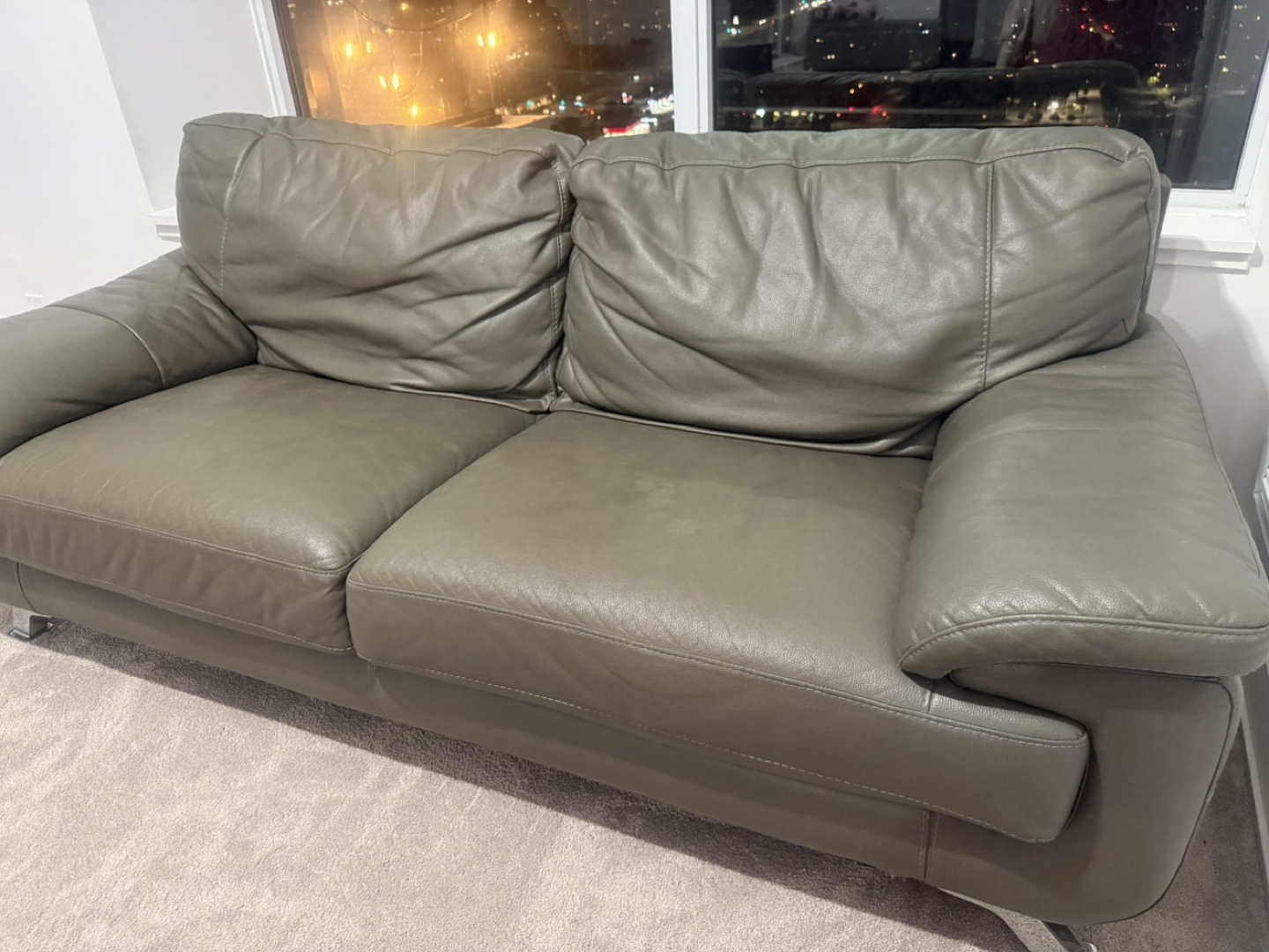 Leather Sofa - Grey both