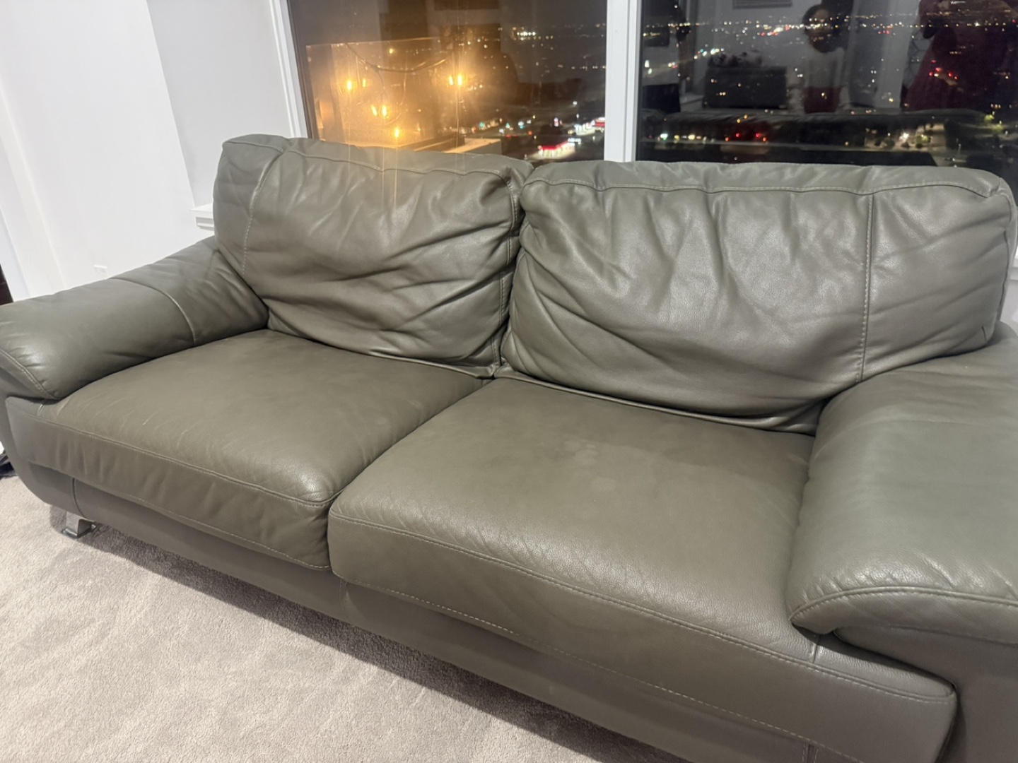 Leather Sofa - Grey both - photo 4