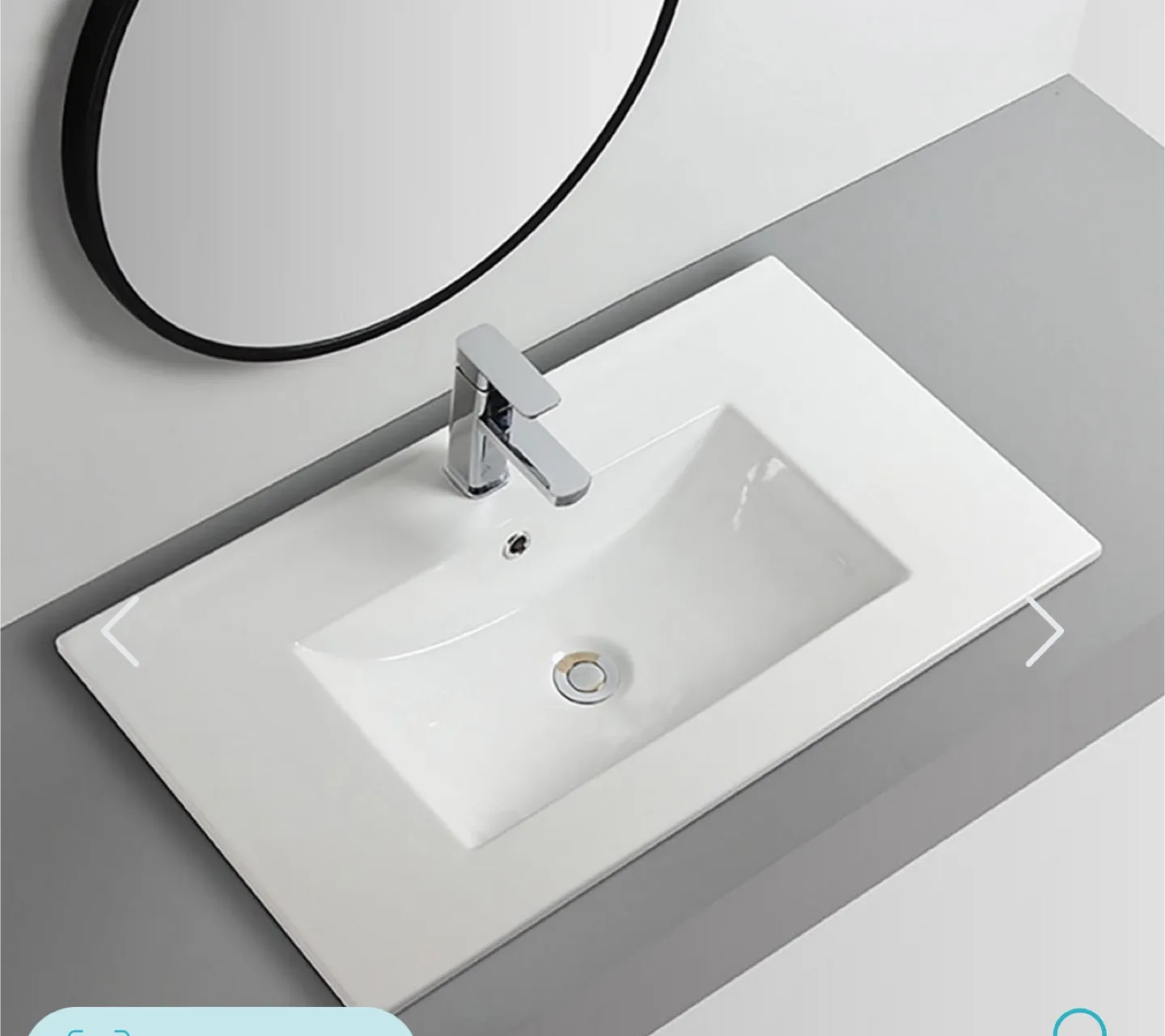 30" Porcelain vanity top with rectangular sink image indicator(3)
